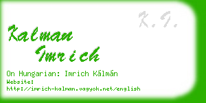 kalman imrich business card