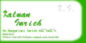 kalman imrich business card